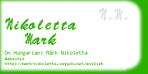 nikoletta mark business card