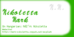 nikoletta mark business card